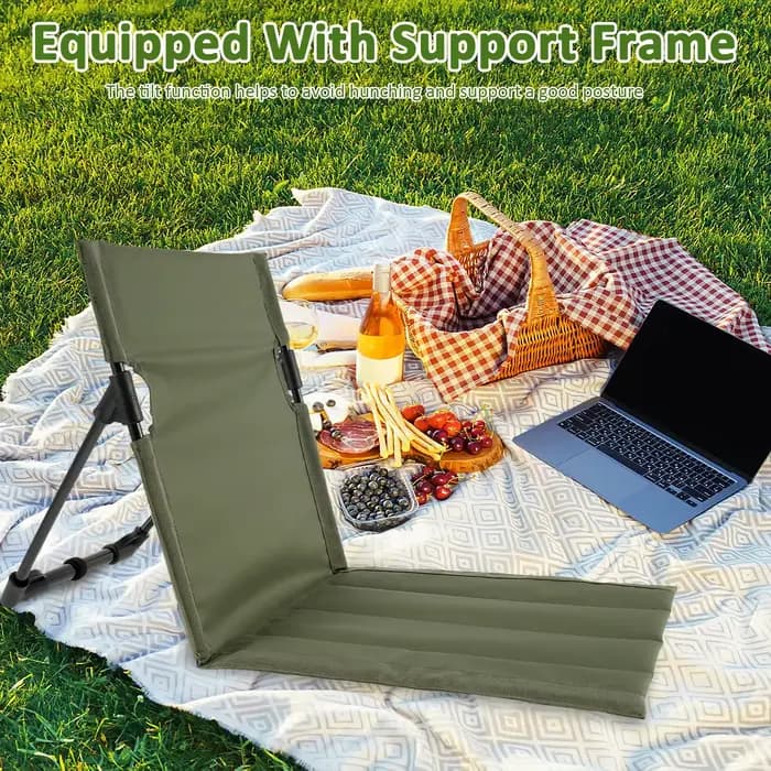Chaise pliante de Camping en plein air, Portable, pliable, paresseux, coussin de dossier pour pêche,