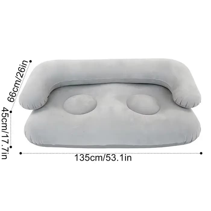 Canapé gonflable d'extérieur pliable, canapé double floqué avec accoudoirs, chaise gonflable, pouf g