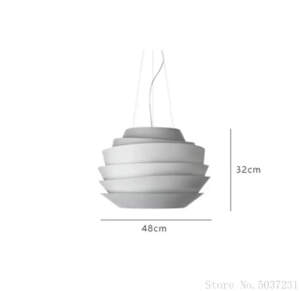 Le Soleil-Lampe LED Suspendue Blanche Ronde, Design poumons, Luminaire Décoratif d'Nik, Idéal pour u