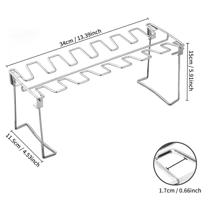 Support d'ailes de jambe de poulet pliant en acier inoxydable, 1 pièce, gril de jambe de poulet pour