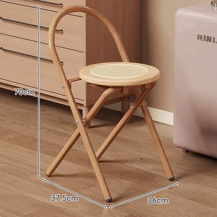 Chaise de balcon vintage pliable en rotin, tabouret de salle à manger portable, tabouret de bar en b