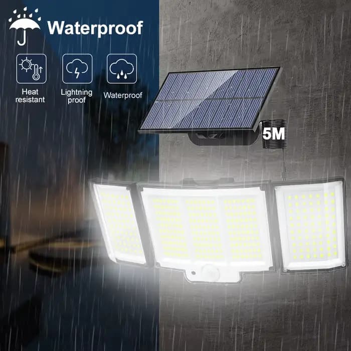 Applique Murale Solaire à 238/328 LED avec Détecteur de Mouvement, Imperméable Conforme à la Norme I