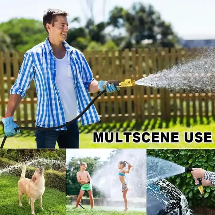 Tuyau d'arrosage extensible de 25 à 100 pieds, avec 8 Modes, pistolet de pulvérisation d'eau, tissag