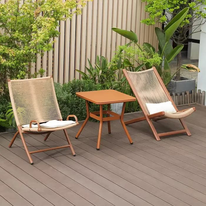 Chaise longue pliante d'extérieur, inclinable, pour Patio, jardin, Relaxation, avec cadre en alliage