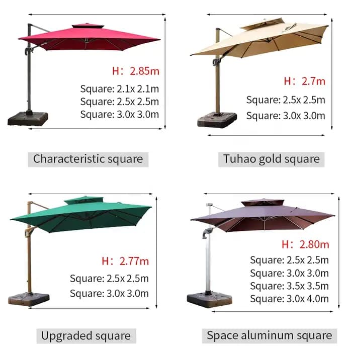 Parapluie d'extérieur avec Logo personnalisé, pare-soleil romain pour jardin et cour, Commercial, av