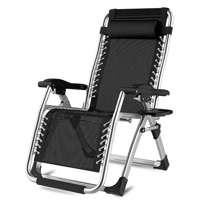 Chaise longue pliante d'extérieur : chaise longue confortable et portable pour jardin, plage, maison
