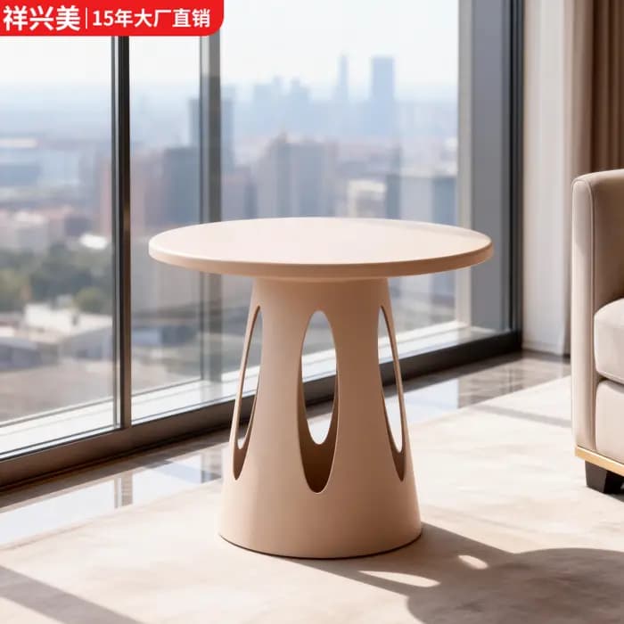 Tables basses rondes en plastique, design nordique, petites tables basses flexibles, uniques et mign