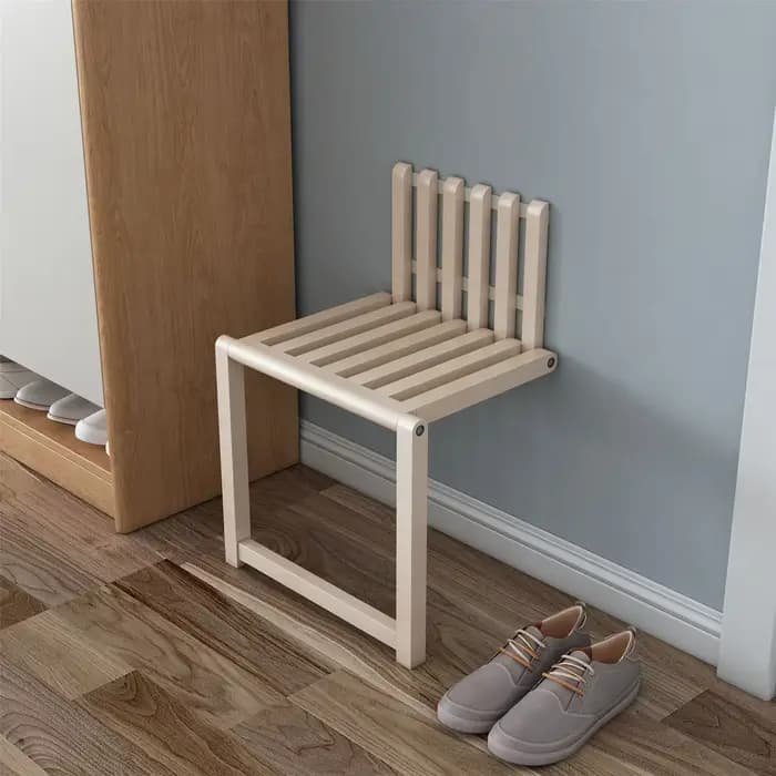 Chaise pliante murale en bois massif, pour porche, porte, armoires à chaussures, gain de place, sall