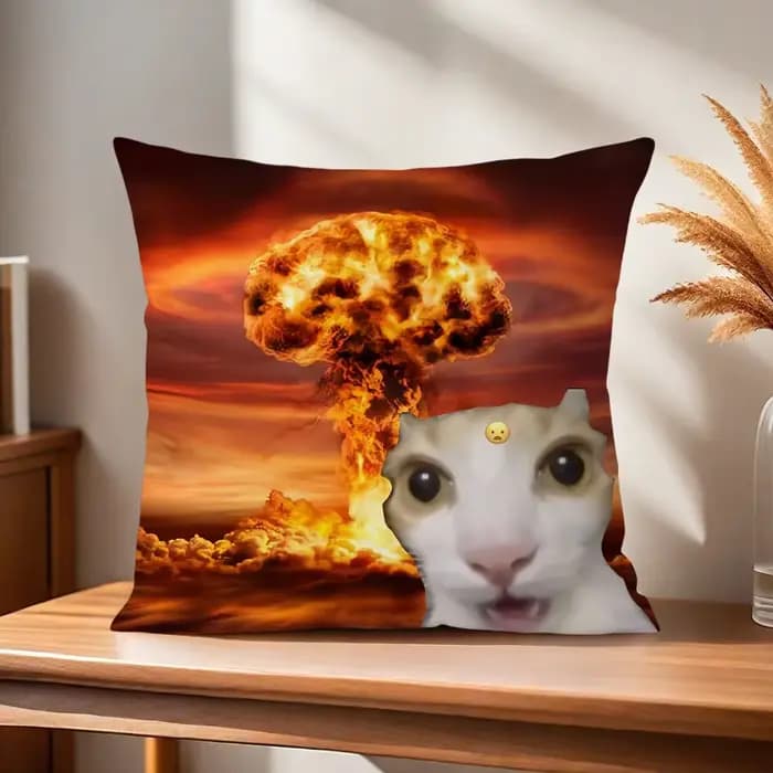 Housse de coussin confortable et douce, taie d'oreiller amusante avec motif de chat, pour canapé, sa