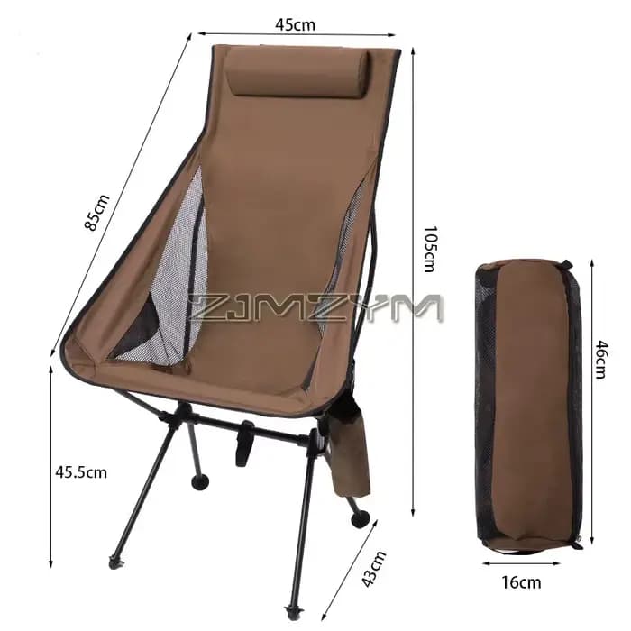 Chaise de camping pliante portable avec appui-tête, chaises de tourisme légères, chaise de pêche en