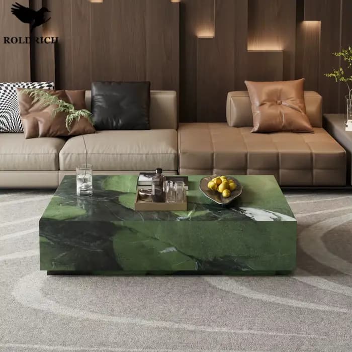 Table basse en marbre de luxe, grande table d'appoint artistique pour salon, meuble nordique