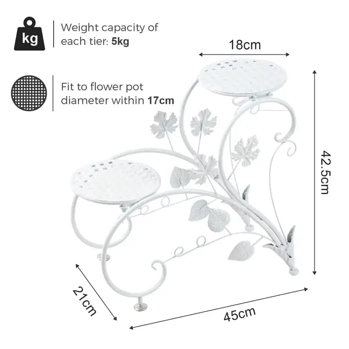 % A 2 pièces support pour plantes en métal antirouille 4 présentoir de fleurs en pot étagère pour ja