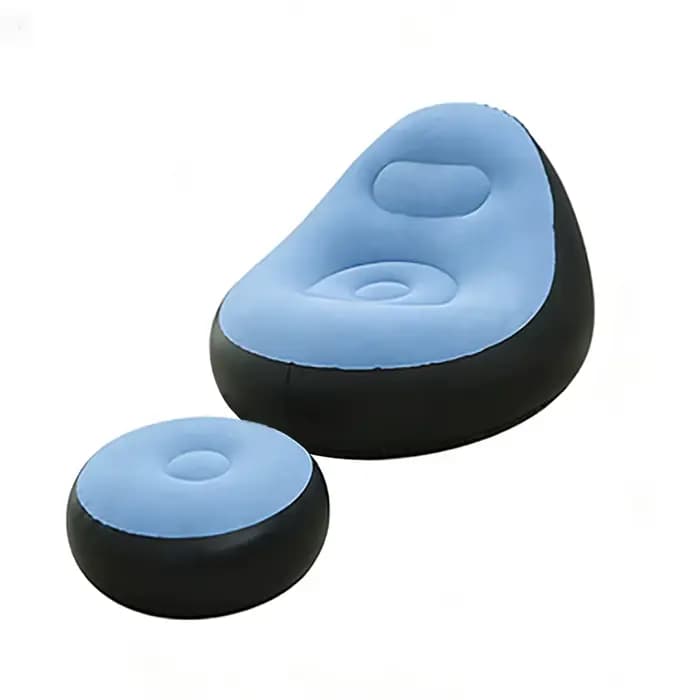 1 canapé gonflable d'extérieur avec repose-pieds gonflable, chaise en PVC adaptée au camping familia
