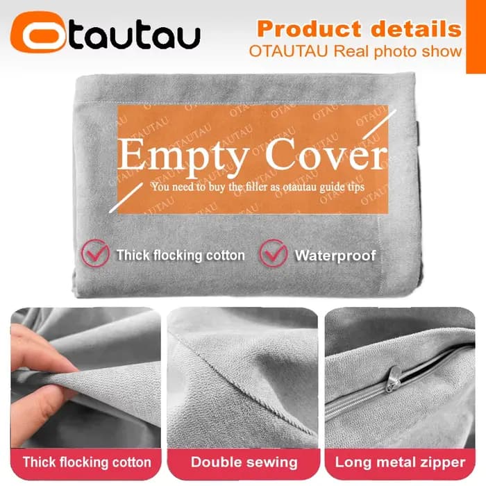 OTAUTAU épais imperméable coton pouf couverture sans remplissage extérieur Pouf chaise pouf bouffée