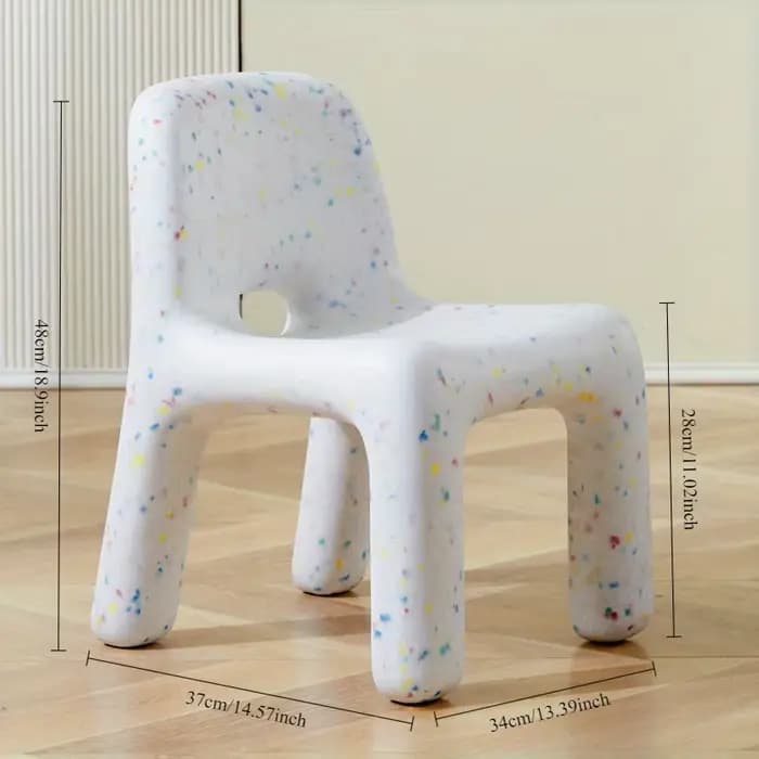 Chaise en plastique de style nordique de haute qualité, banc d'extérieur compact avec dossier, parfa