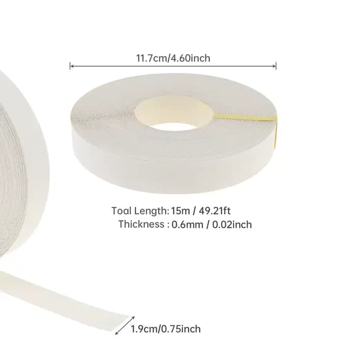 Bande de chant en mélamine adhésive thermofusible de 15m pour table/armoire en contreplaqué avec deu