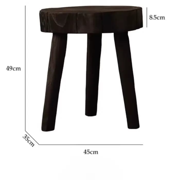 Wabi Sabi Table basse ronde Miniature organique Table d'appoint moderne en bois massif petits espace