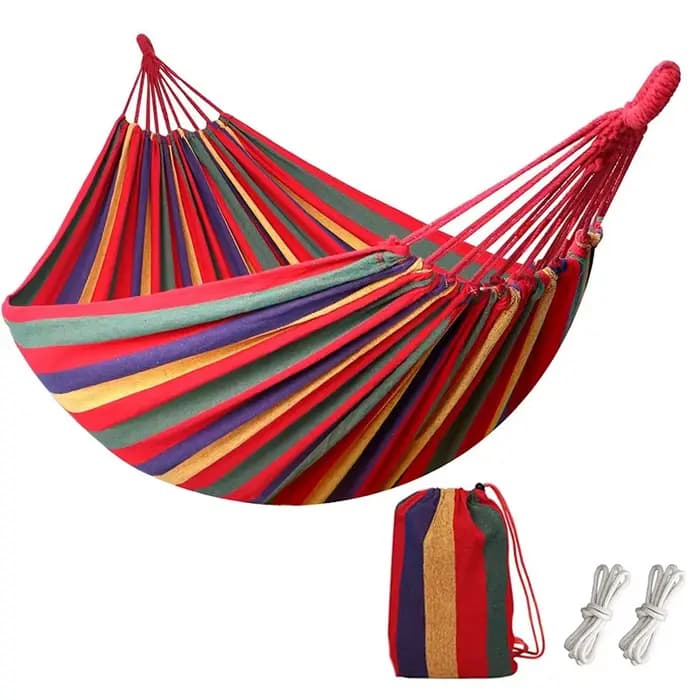 Hamac simple large en toile épaisse pour camping en plein air, balançoire de loisirs, lit suspendu p
