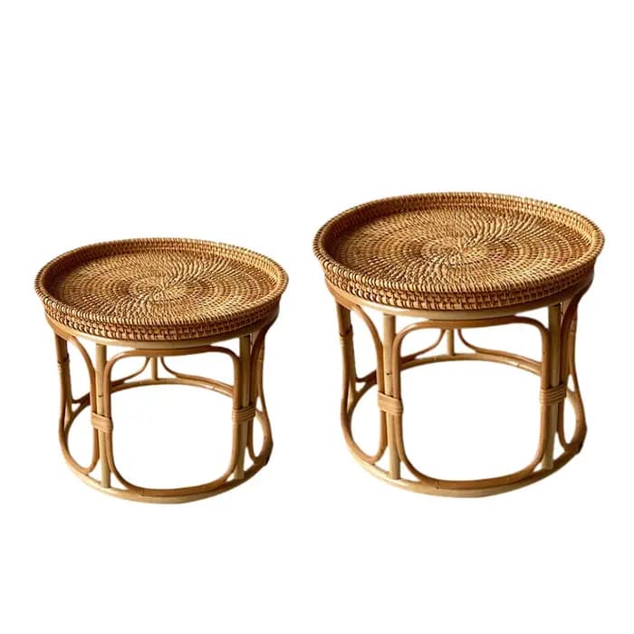 Table d'appoint en rotin, table de bout d'escalier, table basse décorative, table de nuit pour burea
