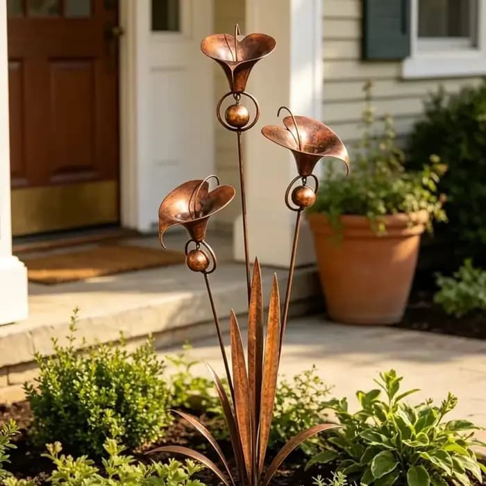 Piquets de jardin décoratifs en forme de cloche, ornement de pelouse extérieur en métal, art de jard