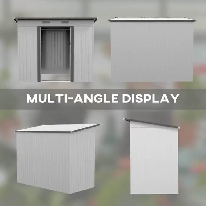 Abri de jardin en métal 8' x 4', hangar de rangement extérieur, maison à outils de jardin avec doubl