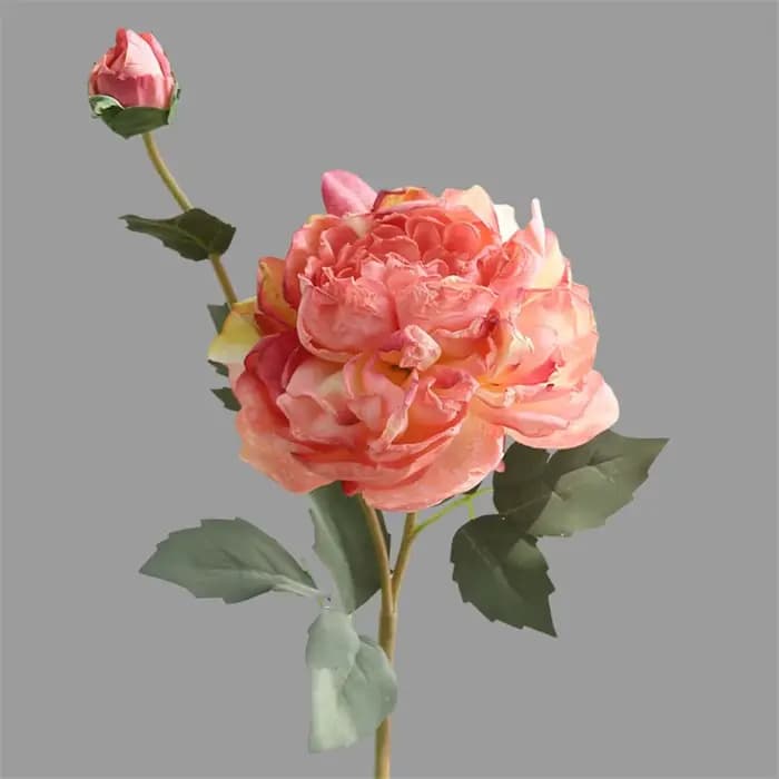 Luxe longue branche peinture à l'huile pivoine Rose fleurs en soie, maison, table de bureau, mise en