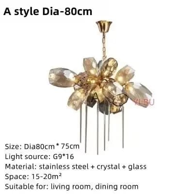 Lampes suspendues LED en acier inoxydable, lustre en cristal, ampoule gratuite, salon, chambre à cou