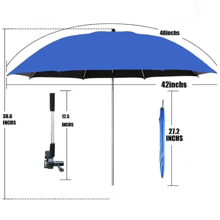 Chaise de camping portable avec parasol amovible, chaise pliante, support de parasol, chaise de pêch