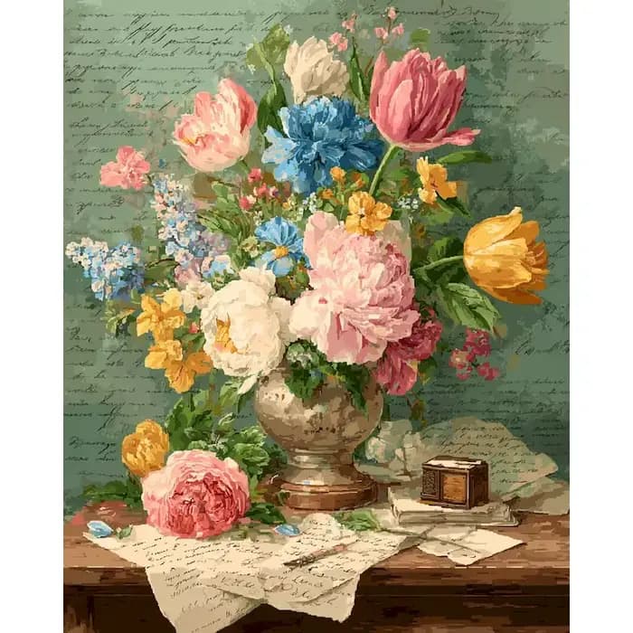 Peinture par numéros de vase 40x50cm, kit de dessin pour décoration de salon, fleurs, cadeau, peintu