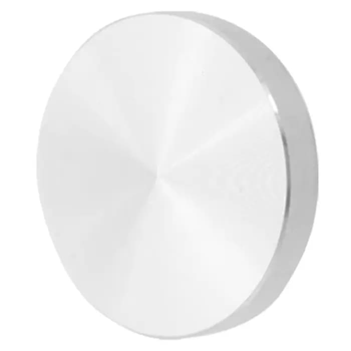 Pied de table adaptateur pour plaque de verre, aluminium, rond, argent, 50x8mm