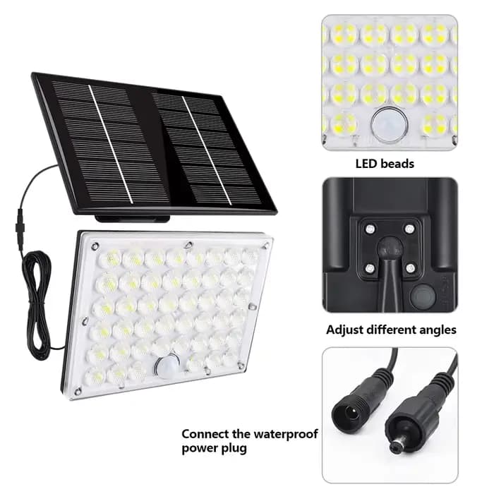Projecteur LED solaire extérieur étanche projecteur sécurité capteur de mouvement 3 Mode applique mu