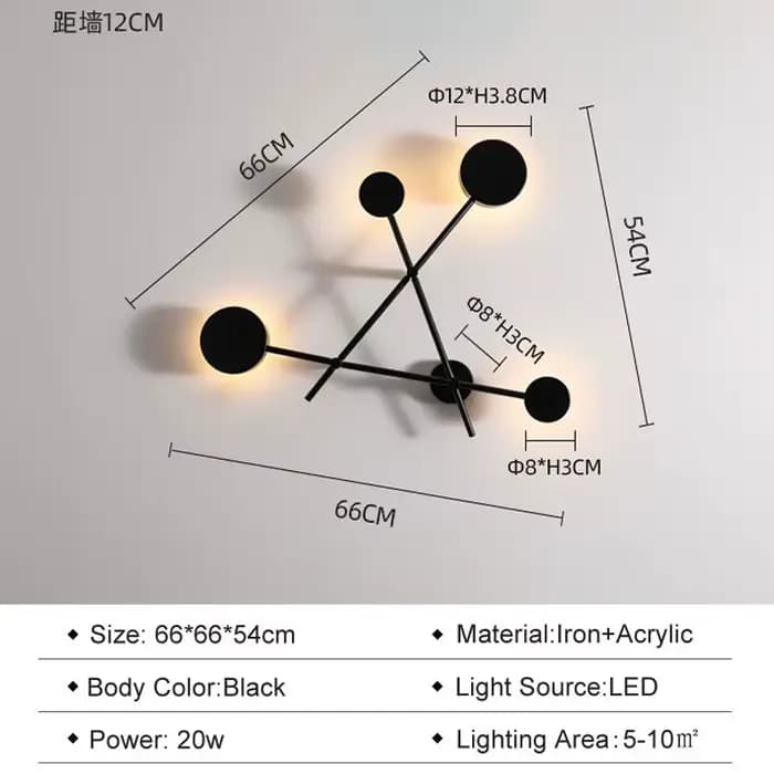 Lampe murale LED pour salon, lampe décorative d'intérieur, éclairage mural pour chambre à coucher, é
