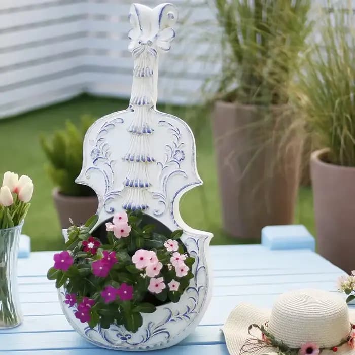 Jardinière de violon de Style européen, Pot de fleur artistique pour balcon et jardin, affichage Uni