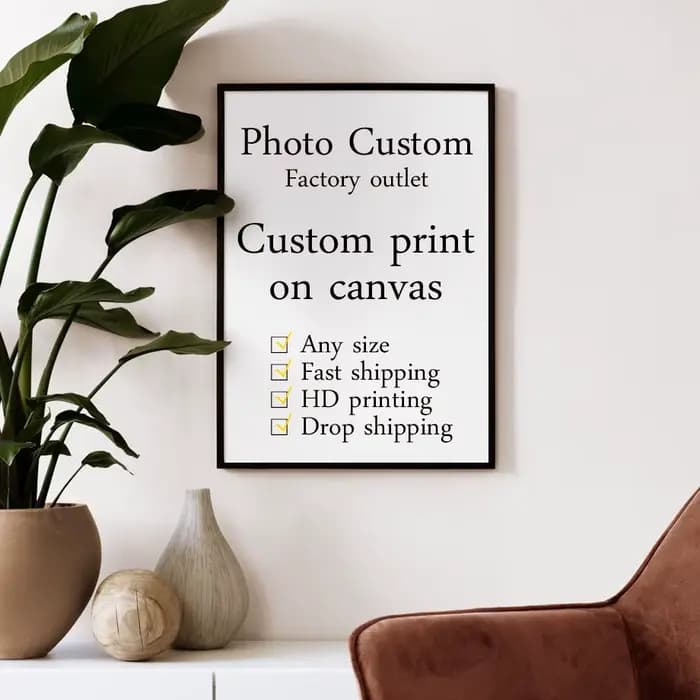 Peinture murale avec votre Photo, décoration pour salon, cadeau personnalisé, affiche personnalisée,