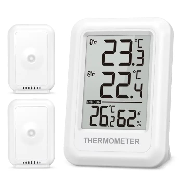 ORIA Thermomètre extérieur Hygromètre intérieur sans fil Thermomètre d'ambiance numérique avec 2 cap