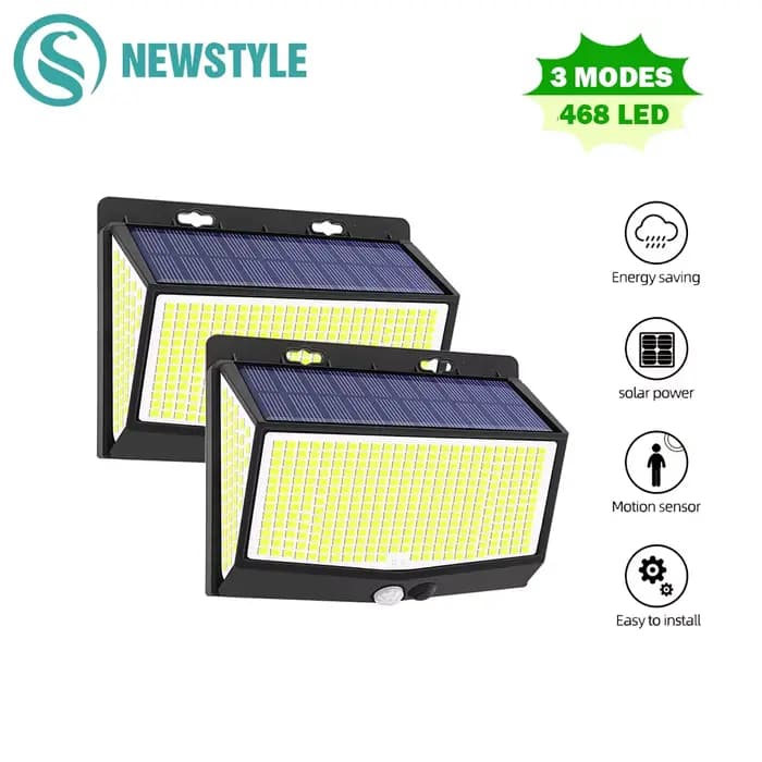 138/468/238 LED lumière solaire extérieure étanche pour jardin alimenté lumière du soleil rue appliq