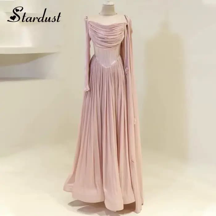 Robes de soirée tendance Stardust pour femmes, coupe trapèze, fleurs 3D, corset plissé, froncé, styl