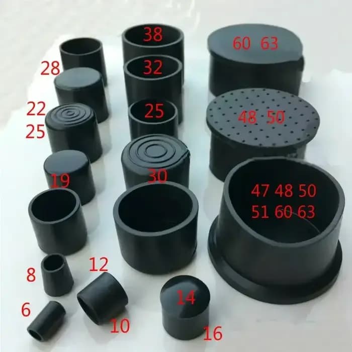 12 pièces 12mm-63mm forme ronde PVC caoutchouc couvre meubles pied Table chaise jambe embout couvert