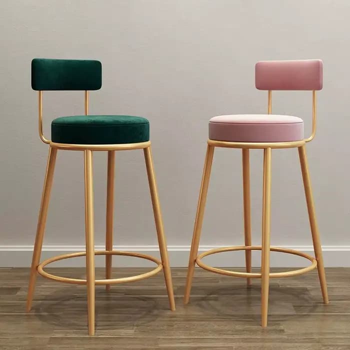 Chaises de bar nordiques tabourets hauts d'art en fer moderne dossier de cuisine tabourets de bar ca