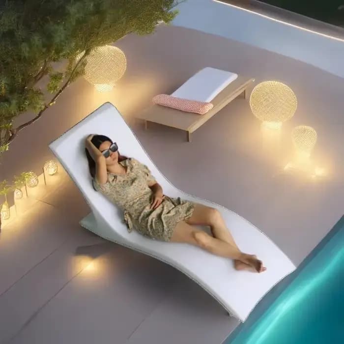 Chaises longues en plastique pour loisirs intérieurs et extérieurs pour les vacances