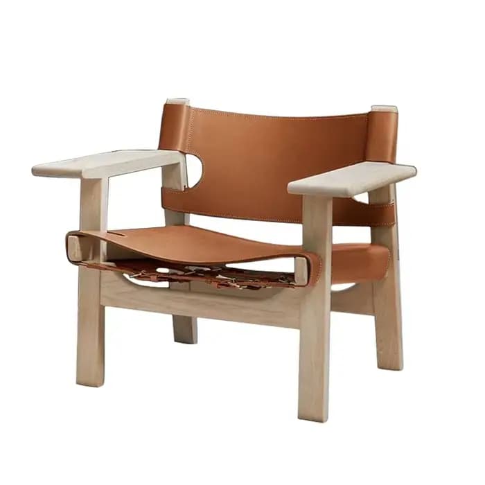 Chaise de loisirs de salon, chaise simple nordique en bois massif, chaise de chasse espagnole, chais