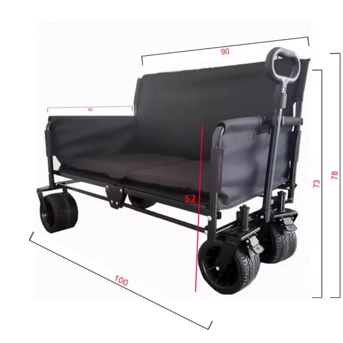 Canapé d'extérieur multifonctionnel inclinable, chariot pliant Portable pour Camping pêche avec sièg