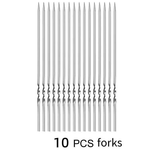 Brochettes de Barbecue réutilisables en acier inoxydable, 10/20 pièces, pour Camping en plein air, o