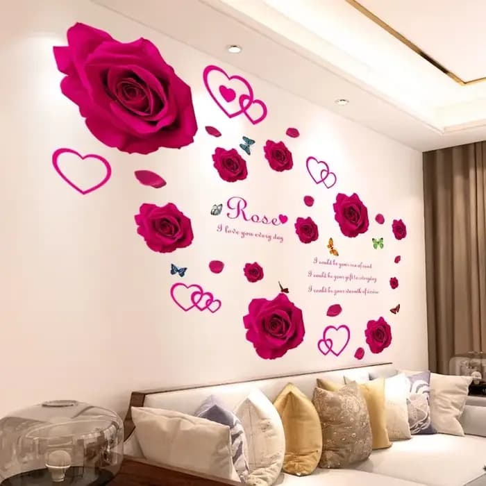 Autocollants muraux chauds pour chambre à coucher, disposition de la pièce, autocollants de salon, d