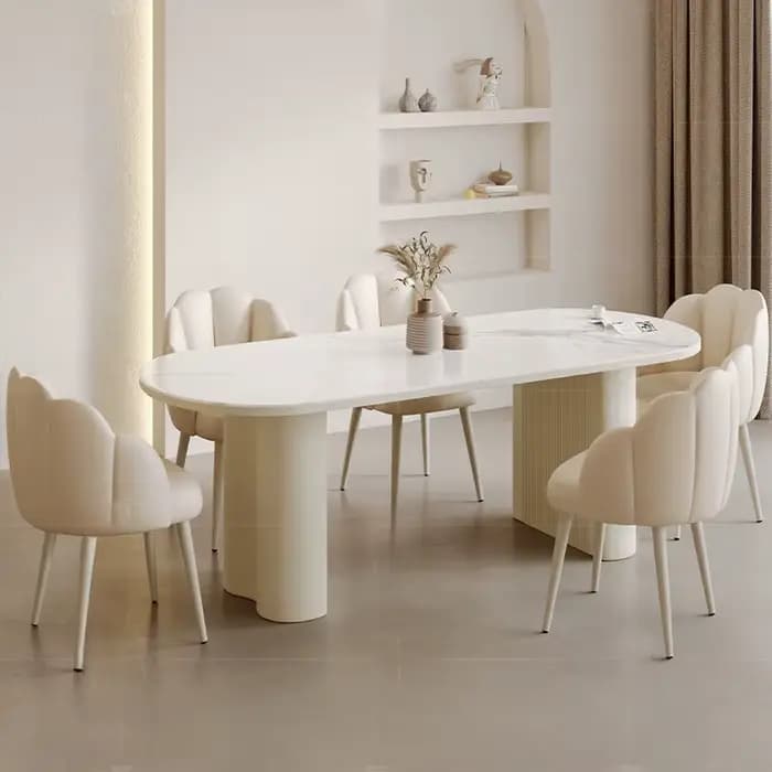 Chaises De luxe blanches Table cuisine moderne Unique Restaurant italien Table à manger ensemble Cen