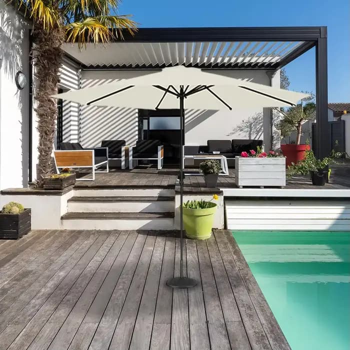 Auvent de remplacement pour parasol de Patio, 10 pieds, 6 nervures, résistant aux UV, couverture de