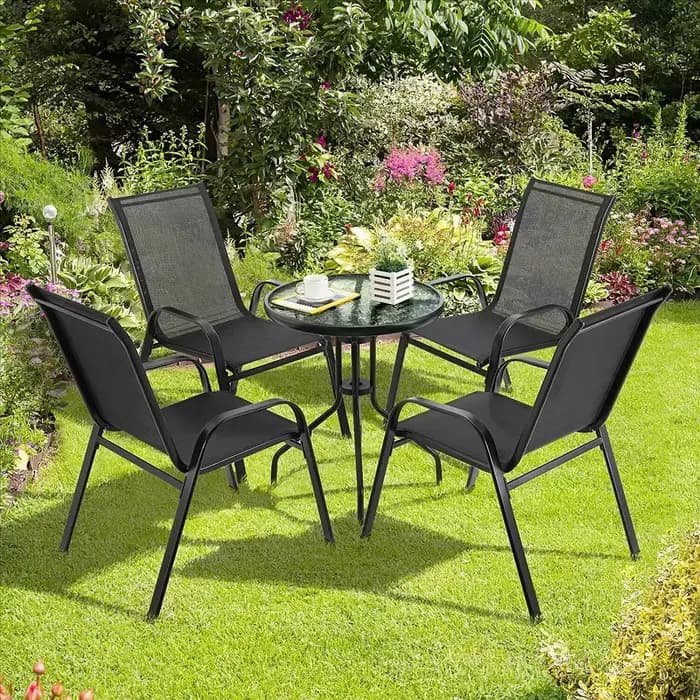 Chaises de jardin pliantes en acier et tissu Teslin, dossier haut, chaise de balcon, chaise de campi