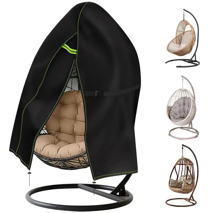 Housse de chaise suspendue œuf de patio améliorée avec fermeture éclair, housse de chaise suspendue