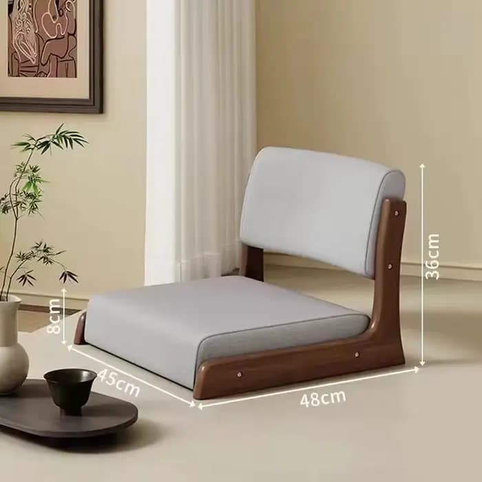 Damedai-Chaise hypothécaire ami en Bois Massif avec Dossier et Coussin de Siège, Siège au Sol, Sans