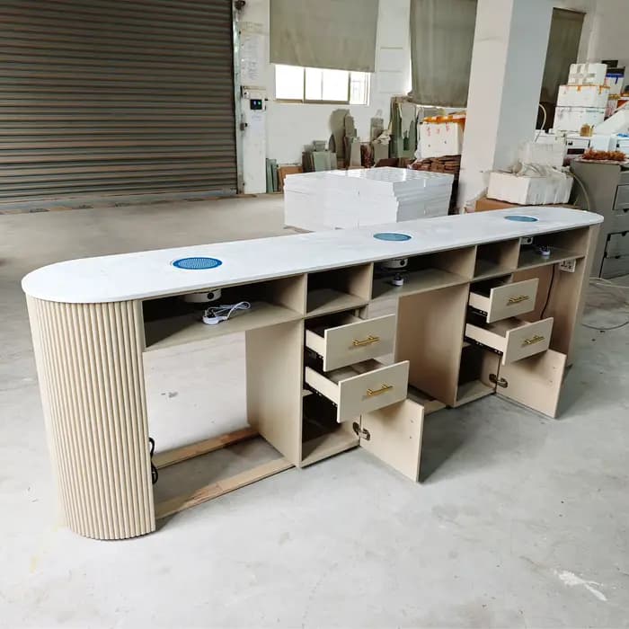 Table de manucure, Station de barre de manucure, bureau à ongles avec collecteur de poussière, ensem